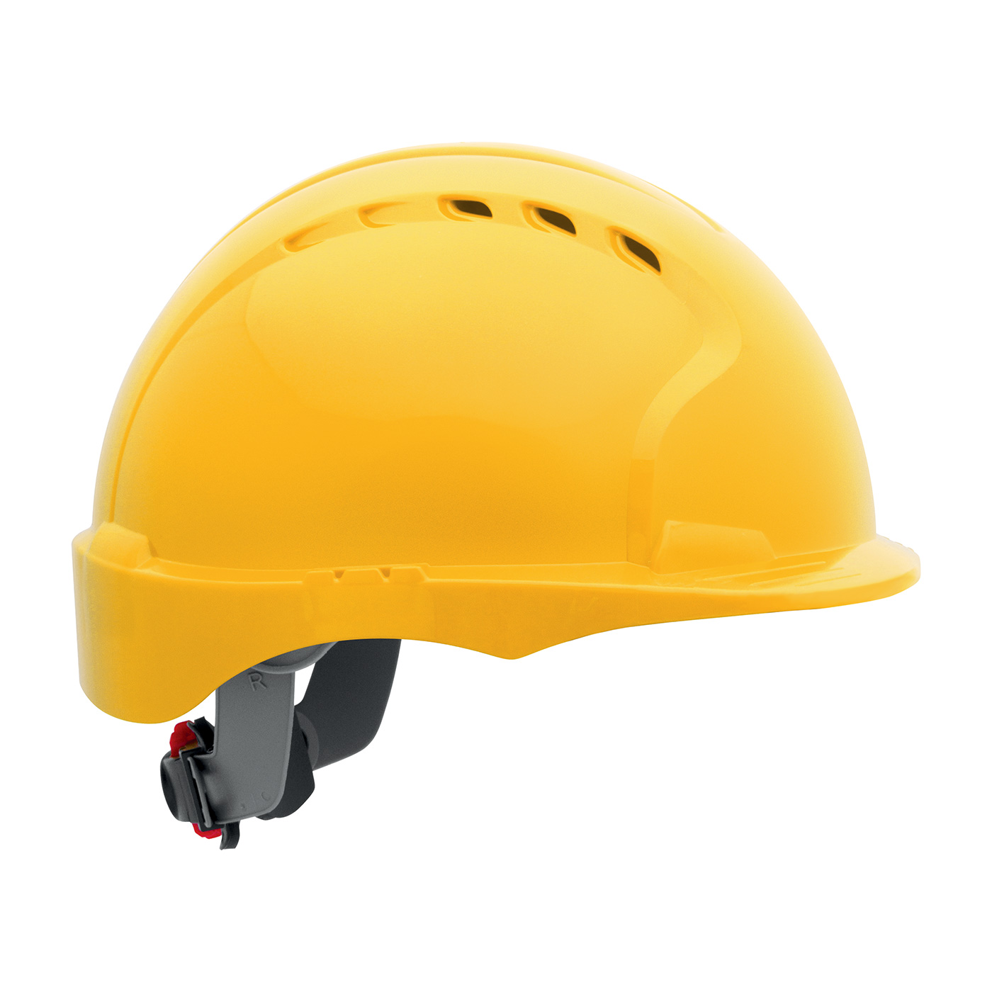 280-EV6151SV PIP® Evolution® Deluxe 6151 Vented, Short Brim Hard Hat with HDPE Shell, 6-Point Polyester Suspension and Wheel Ratchet Adjustment - Yellow